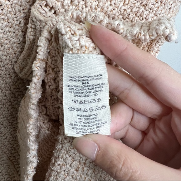 Free People Cozy Cat Pink Oversized V Neck Knit Sweater - Picture 8 of 9